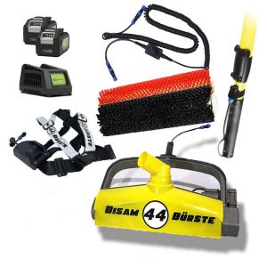 BISAM 44 borstel, telescoopsteel, 2 x accu, rode + zwarte borstel